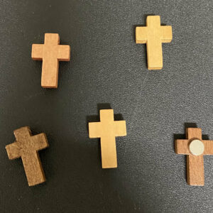 Wooden Cross Magnet, These are small about ½ inch wide by 1 inch tall, handmade, can be put on your fridge or anything metal.