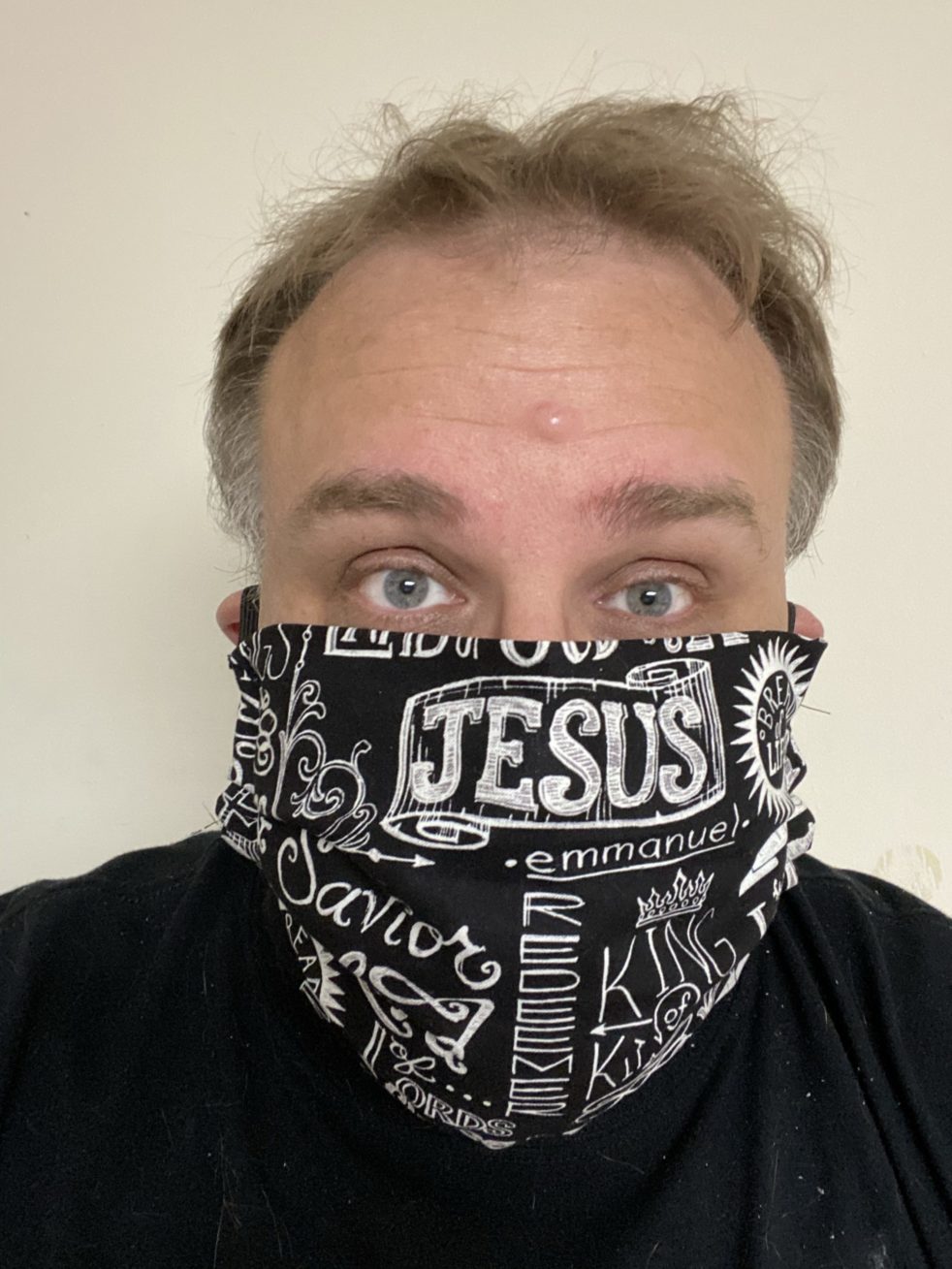 Jesus Mask I made - Wearing a face mask is not showing fear - It actually is the opposite. It shows your concern for others around you! #FaceMask