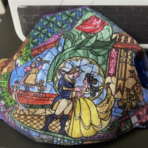 Belle's Stained Glass Face Mask - a Beauty and the Beast-themed face masks using stained glass. #BeautyBeast