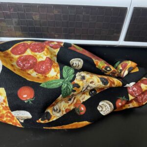 Pizza Face Mask - a face mask with different kinds of slices of pizza on it. #Pizza