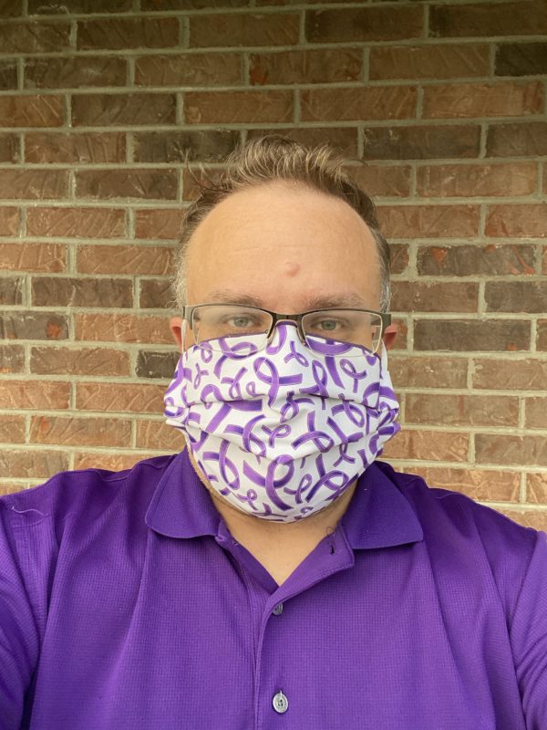 Purple Ribbon Face Mask - this face mask is great for raising awareness for multiple causes that uses the purple ribbon. #PurpleRibbon