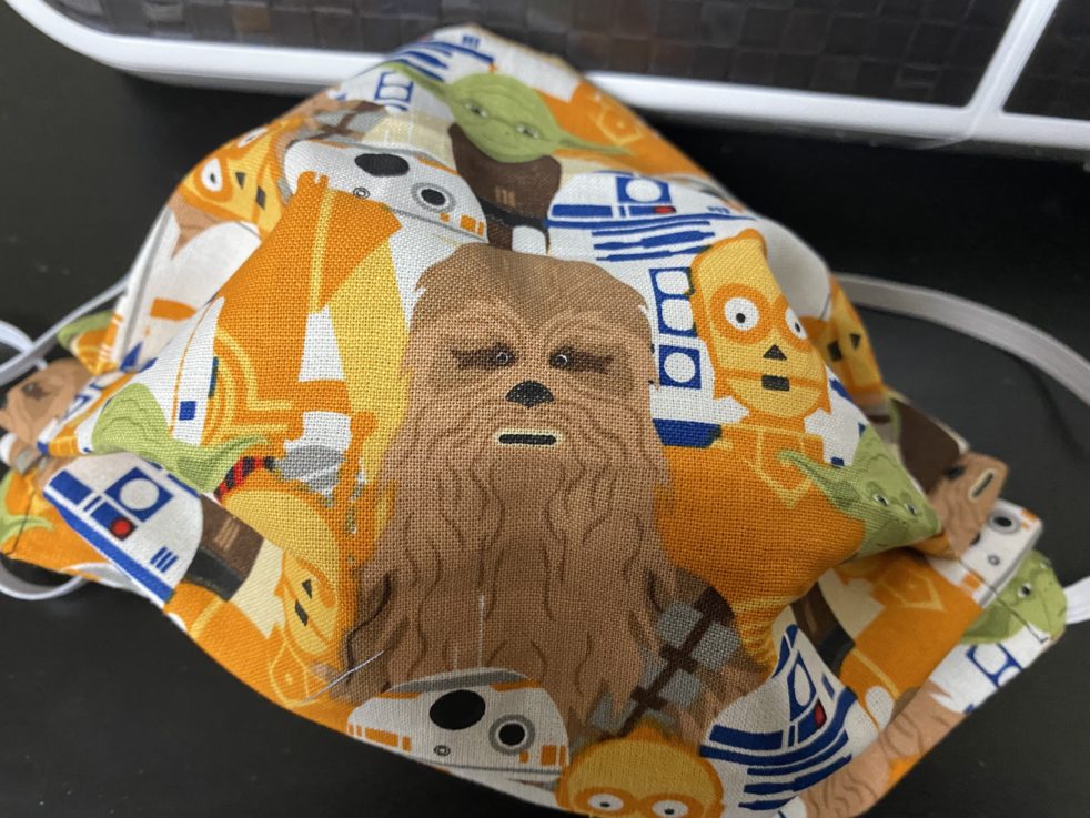 Star Wars Face Mask - A Star Wars Themed Face mask with some of the Star Wars Characters on it. #StarWars