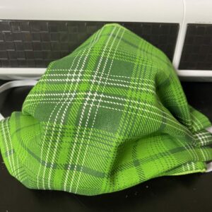 Green Tartan Plaid Face Mask - Great face mask to wear for St. Patrick's Day or anytime. Maybe you like wearing green or plan to wear green. This one is for you!