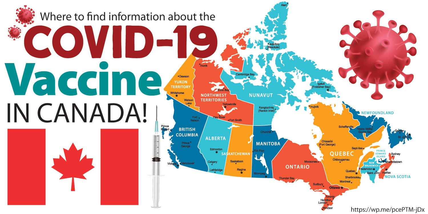 Where to find information about the COVID-19 vaccine in Canada - The following links can help Canadians learn about how to get vaccinated where they live. #COVID19 #Canada