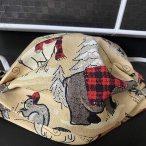 Wood Animals in Plaid Face Mask - These animals you find in the woods are wearing some kind of plaid.