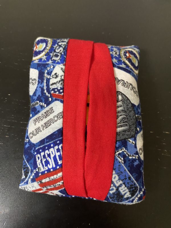 USAF Pocket Tissue Holder - An Air Force Pocket Tissue holder with dog tags on it. #USAF #AirForce