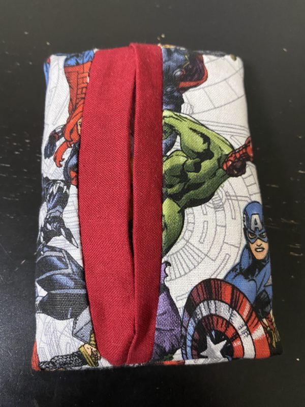 Avengers Unite Pocket Tissue Holder - The Marvel Avengers unite in holding your pocket tissues. #Avengers #Marvel #IronMan #BlackWidow #BlackPanther #CaptainAmerica #Thor #Hulk