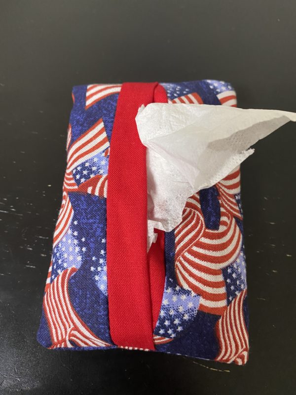 American Flag Pocket Tissue Holder - Show off your patriotism with this pocket tissue holder with American Flags on it. #AmericanFlag