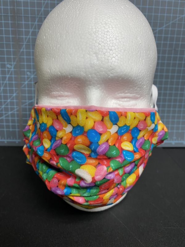 Jelly Bean Face Mask - An Easter-theme face mask with jelly beans on it. #JellyBeans #JellyBeansPrayer