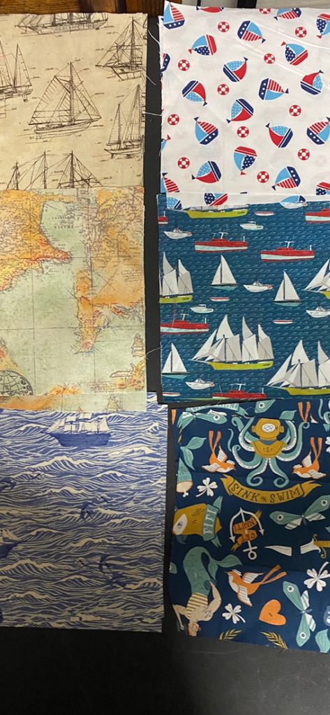 Nautical Quilt Panels for my 1st quilt attempt