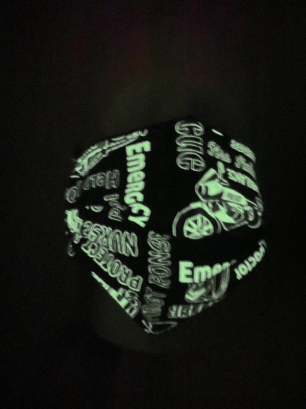 Glow-in-the-Dark Professional Rescuers Face Mask - this glowing mask has all kinds of professional rescuer jobs on it. #glowinthedark #police #fire #paramedic