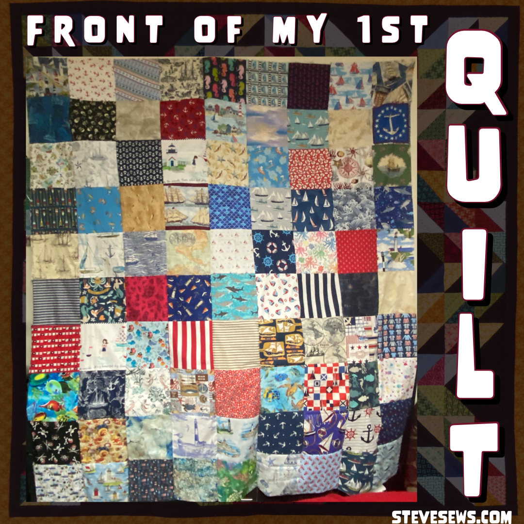 The Front of my 1st Quilt - I have completed the front of my 1st quilt (Nautical quilt). #Quilt #Quilting