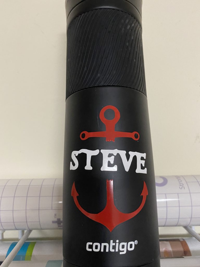 Nautical icon and name vinyls put onto cups - I used my Circut to put some vinyls on some cups. #Vinyl #Cricut #Nautical