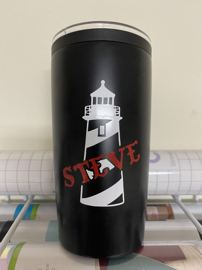 Nautical icon and name vinyls put onto cups - I used my Circut to put some vinyls on some cups. #Vinyl #Cricut #Nautical
