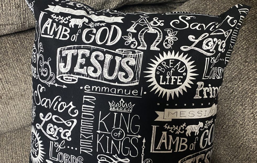 Names of Jesus Decorative Pillow - This is a great faith-based decorative pillow with the names of Jesus on it. #Jesus #DecorativePillow #NamesofJesus