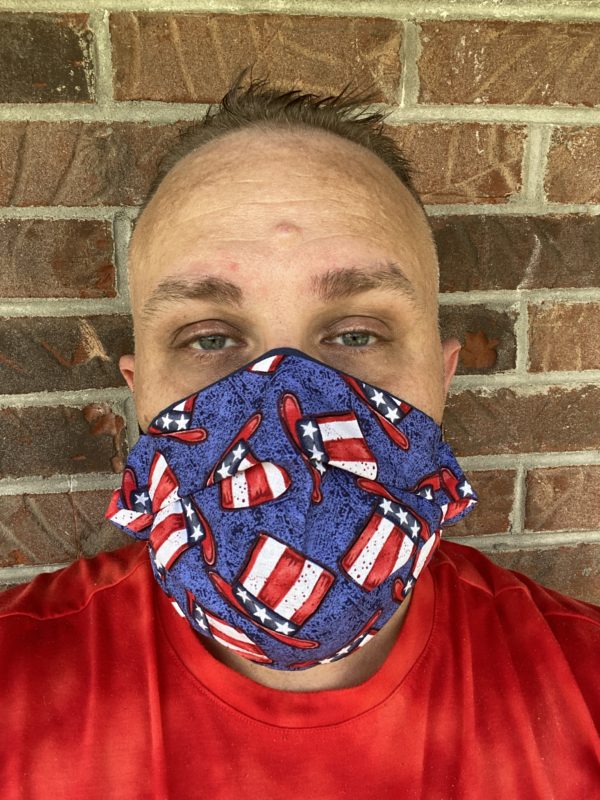 Patriotic Uncle Same Hat Face Mask - This face mask is red, white and blue and great to show off your patriotism. #UncleSame #Patriotic