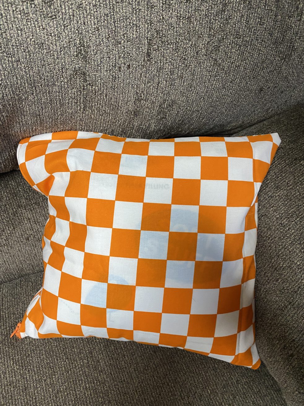 Orange and White Checkerboard Decorative Pillow - This is great for anyone who is a Vols fan or likes the color orange. #Orange #Vols #VFL