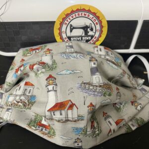 Lighthouses Face Mask - a face mask with lighthouses on it. #Lighthouse #Lighthouses