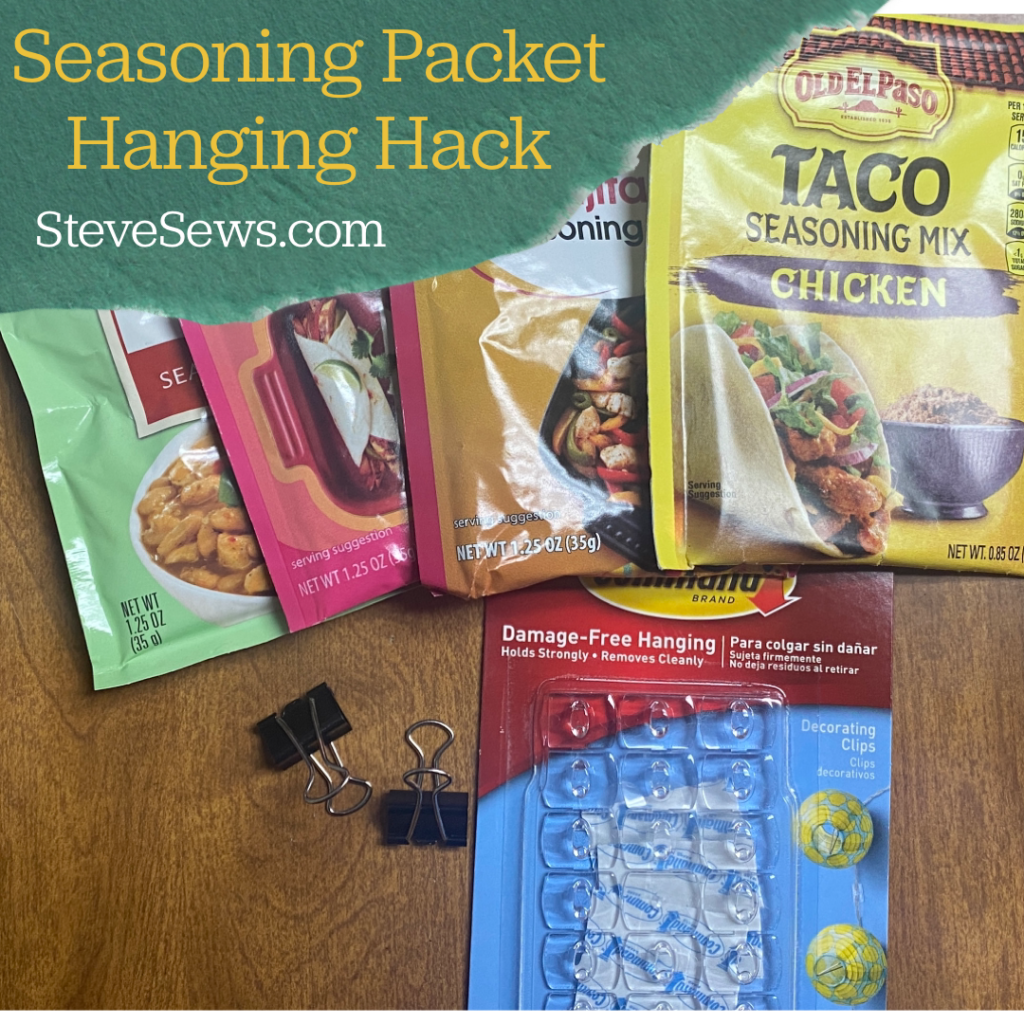 Seasoning Packet Hanging Hack I share a hack to hang your seasoning packets on the door of your cabinet. 