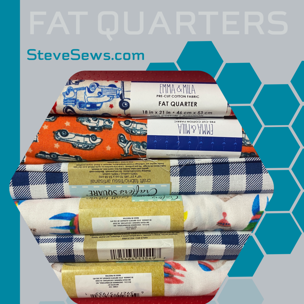 Fat Quarters - basically a quarter of a yard and folded, most often in a square and thin, sometimes in a rectangle and thicker. #FatQuarter #FatQuarters