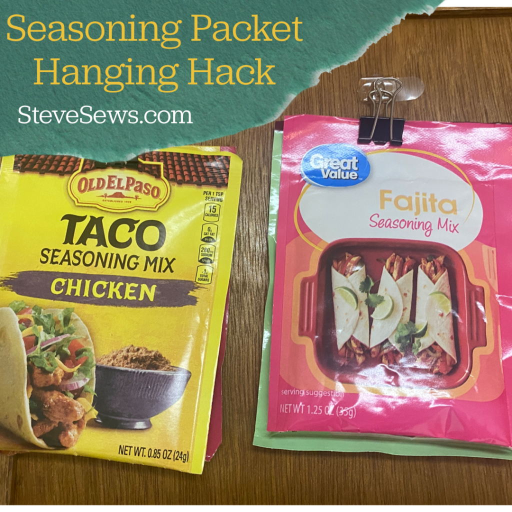 Seasoning Packet Hanging Hack I share a hack to hang your seasoning packets on the door of your cabinet. 