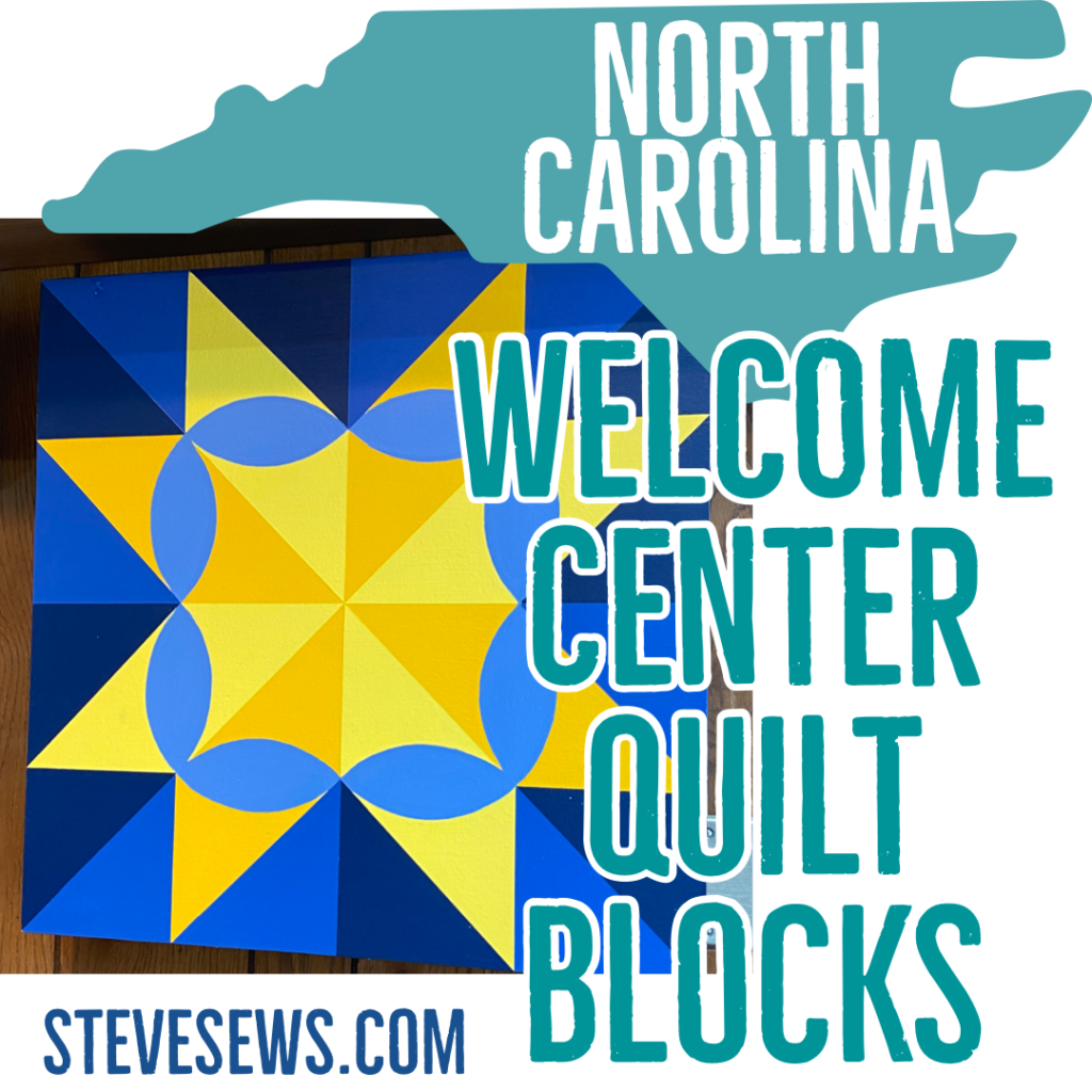 North Carolina Welcome Center Quilt Blocks - Here are three quilt blocks at the North Carolina Welcome Center. #QuiltBlocks #NorthCarolina 