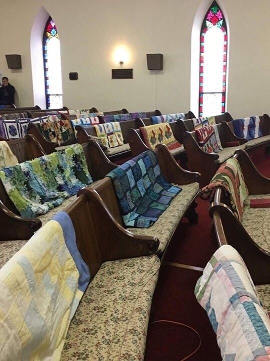 Janet White in 2017 Quilts on Display at Funerals - What a great way to show off all the quilts a loved one made when they pass away. #quilts #quilting 