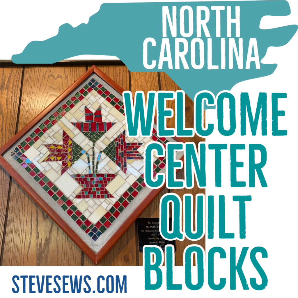 In memory of Margie Millar 
NC Welcome Center Manager
1971 - 1996
Created By Artist
James C. Hodge
2-2014

North Carolina Welcome Center Quilt Blocks - Here are three quilt blocks at the North Carolina Welcome Center. #QuiltBlocks #NorthCarolina 