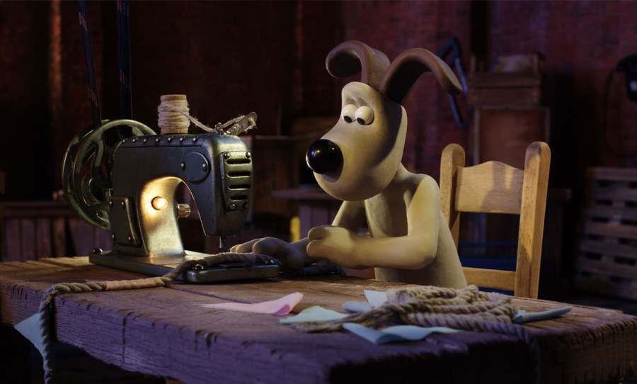 Grommit sews in Wallace & Grommit 