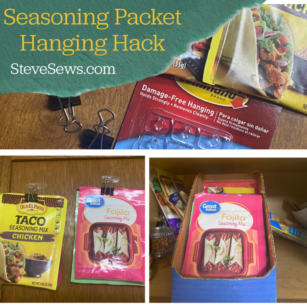 Seasoning Packet Hanging Hack I share a hack to hang your seasoning packets on the door of your cabinet. #hack 