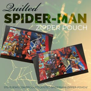 Quilted SpiderMan Zipper Pouch