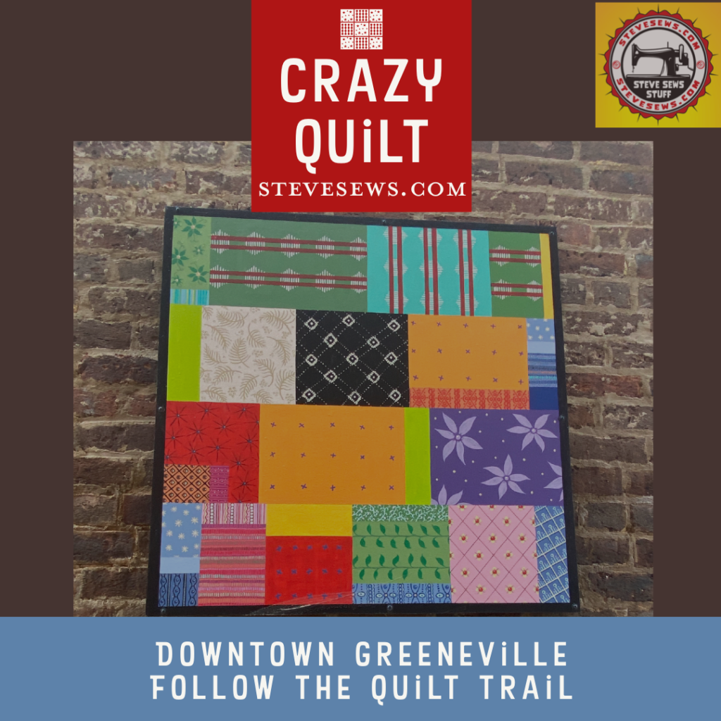 Union Hotel Crazy Quilt - a quilt block on the Downtown Greeneville Follow the Quilt Trail. #QuiltTrail GreenevilleTN #CrazyQuilt #UnionHotel #QuiltAlley 