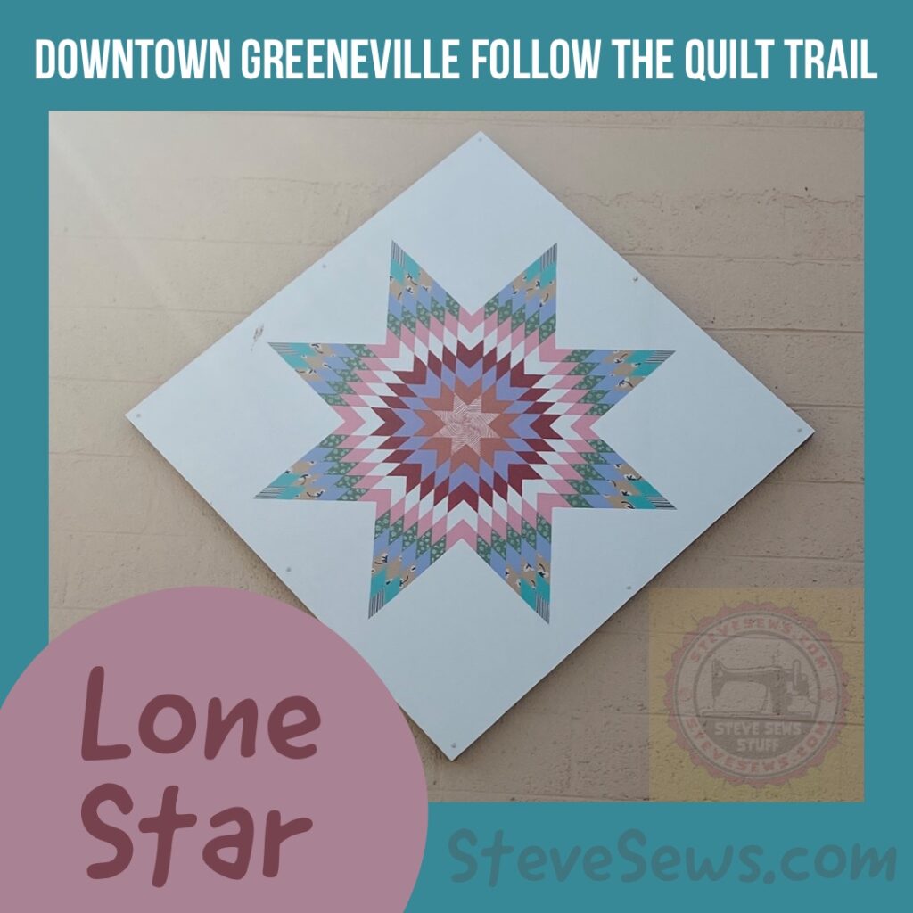 Lone Star - a quilt block on the Downtown Greeneville Follow the Quilt Trail. #QuiltTrail #GreenevilleTN #LoneStar