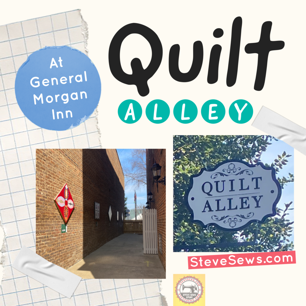 Quilt Alley at the General Morgan Inn - this is one spot you can see multiple quilt blocks along the Downtown Greeneville Follow the Quilt Trail. #QuiltTrail #GeneralMorganInn #QuiltAlley