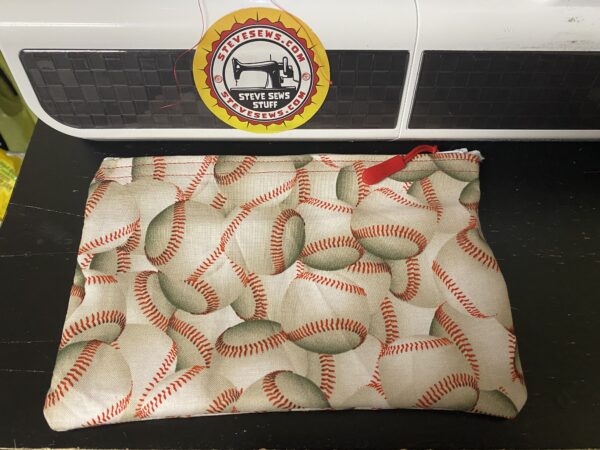 Baseball Zipper Pouch - a zipper pouch with baseballs on it. #Baseball