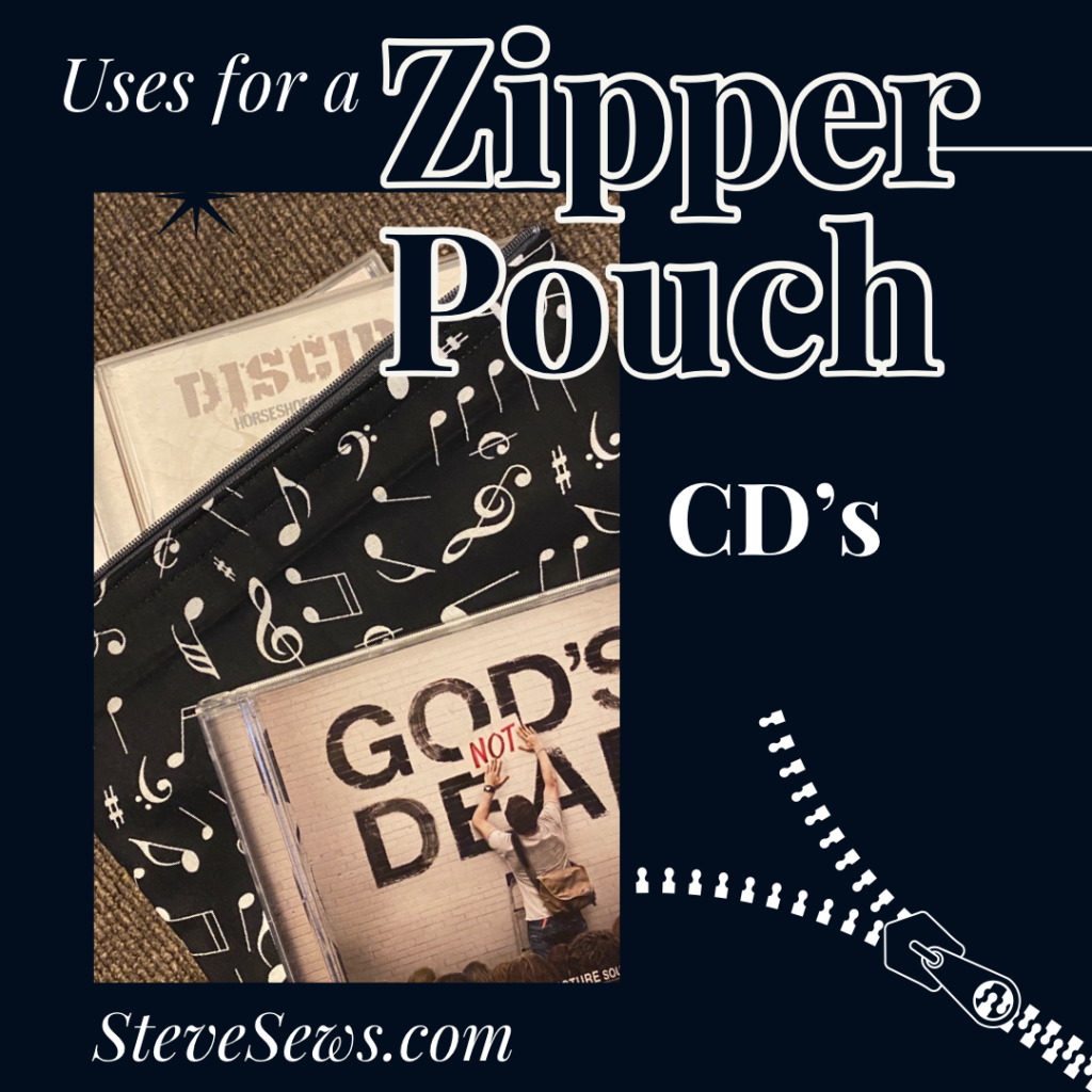 Yes, CD’s are still used for listening to music and you can use a zipper pouch to hold those CDs. Like with this Music Note Zipper Pouch. 