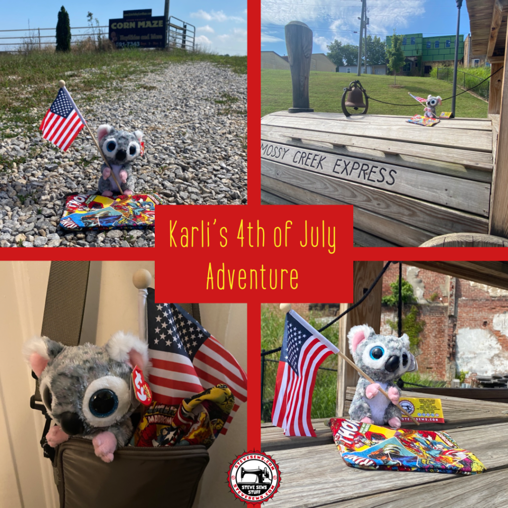 Meet Karli, she is the Administrative Assistant for Steve Sews Stuff. She got to do a 4th of July tour including seeing some Barn Quilts. (Coming soon those photos). She has a Marvel Comic zipper pouch, showing Captain America and other Marvel characters. 

https://stevesews.com/product/marvel-comic-book-zipper-pouch/
