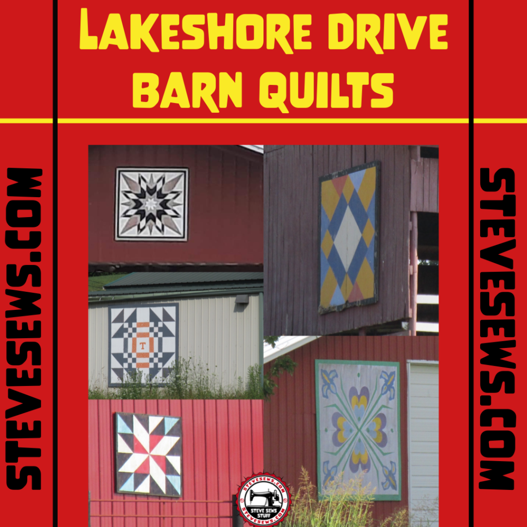 Lakeshore Drive Barn Quilts in Grainger County, TN. Within 7 miles, you can see 5 Barn Quilts. #barnquilt #quiltbarn