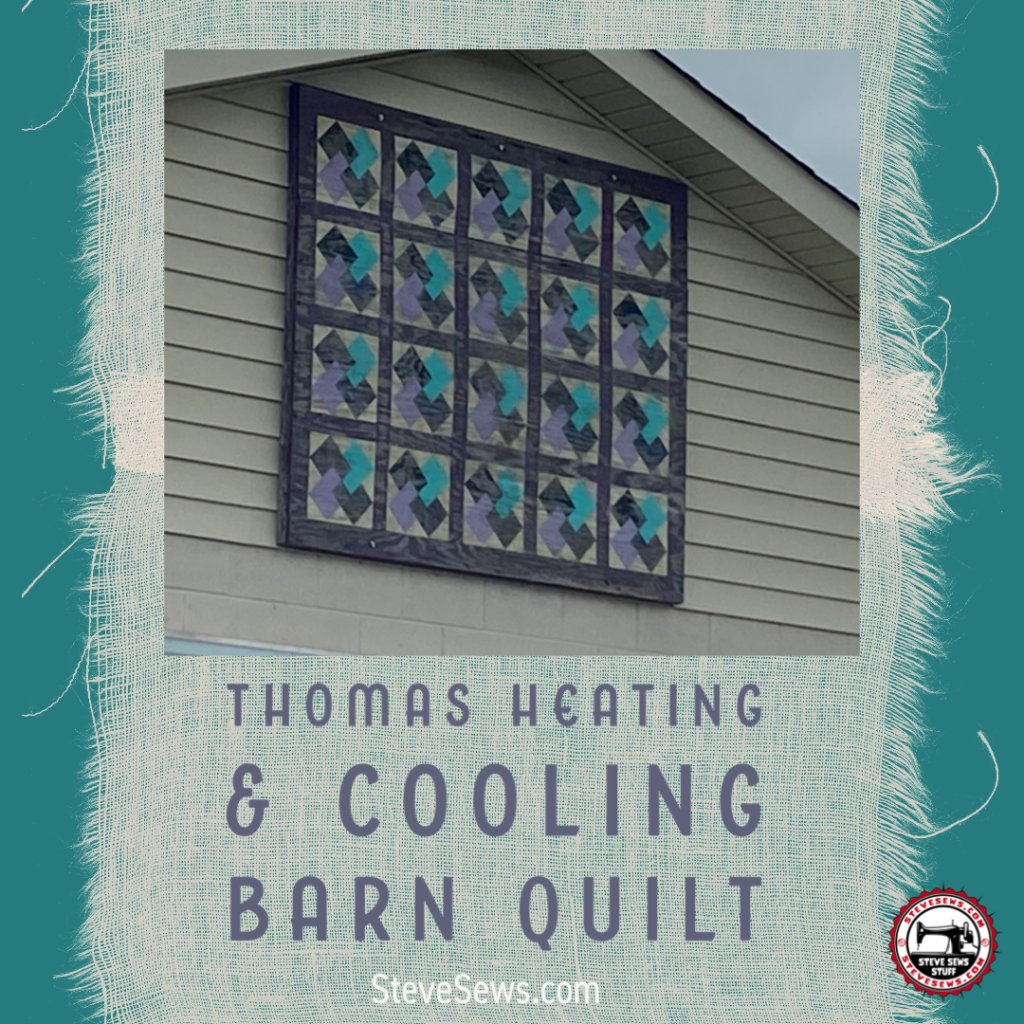 Thomas Heating & Cooling Barn Quilt this business has a barn quilt on the side of their building. #barnquilt