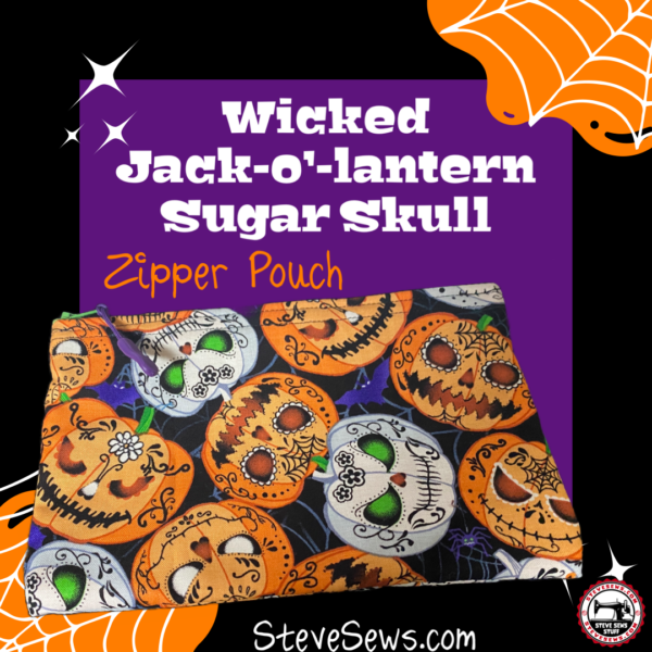 Wicked Jack-o'-lantern Sugar Skull Zipper Pouch - a zipper pouch with sugar skull jack-o'-lantern on it. Great for Halloween. #Halloween #Jackolantern #SugarSkull