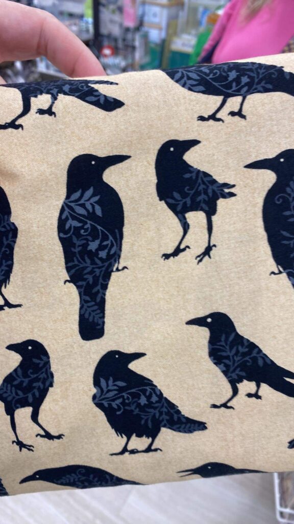 Crow fabric I got from a local fabric shop #crow #crows #crowfabric