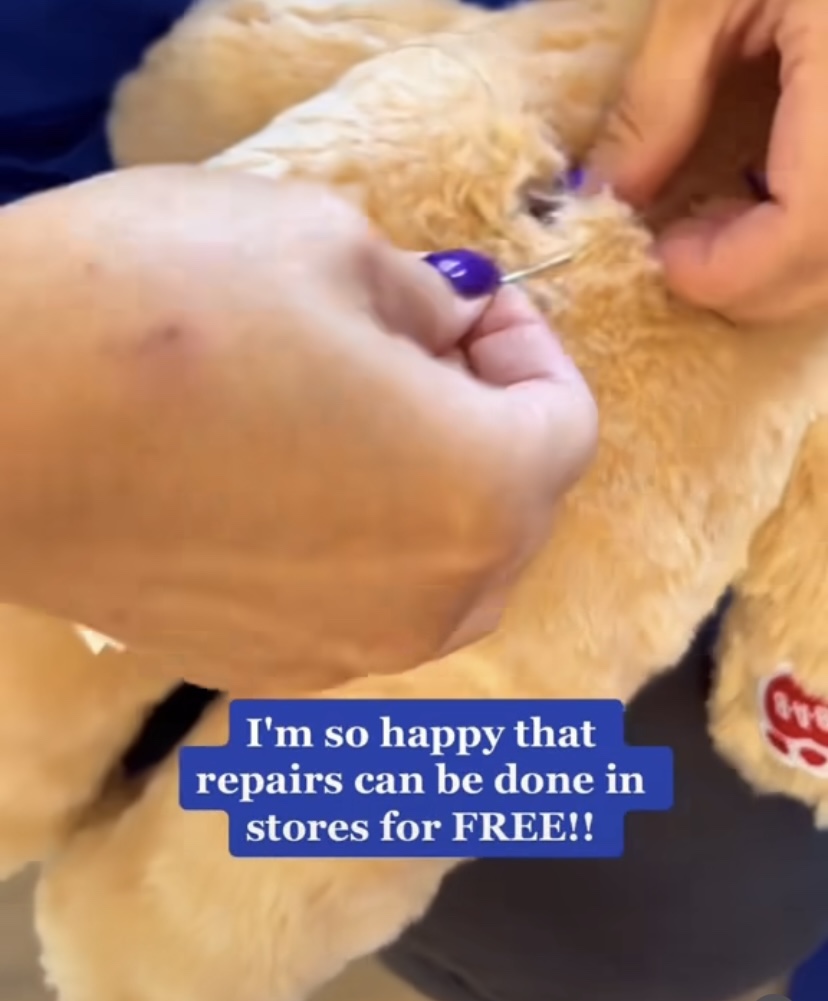 Build-A-Bear can do minor repairs if your furry friend ripped it could get fixed for free. #buildabear #bearhospital 