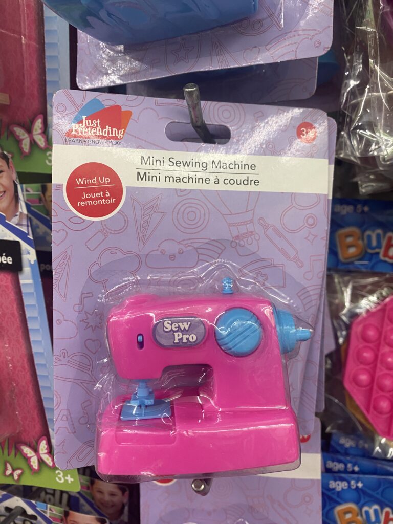 Wind Up Sewing Machine Toy a cheap sewing toy from the Dollar Tree. #sewingtoy