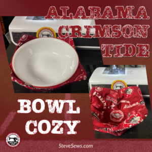 Alabama Crimson Tide Bowl Cozy - A Bowl Cozy that features things from the University of Alabama Crimson Tide. #RollTide #Alabma #CrimsonTide #BowlCozy