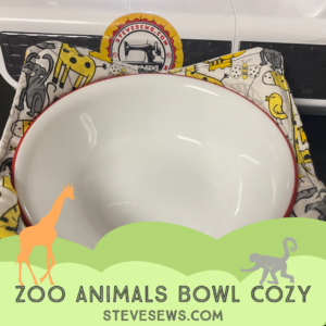 Zoo Animals Bowl Cozy is a bowl cozy with zoo animals on it. #Zoo #ZooAnimals