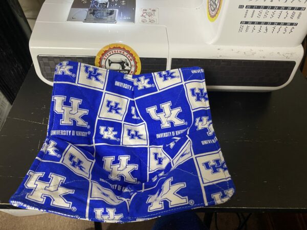 University of Kentucky Bowl Cozy is a blue and white bowl cozy with the UK logo on it. #Kentucky #UK