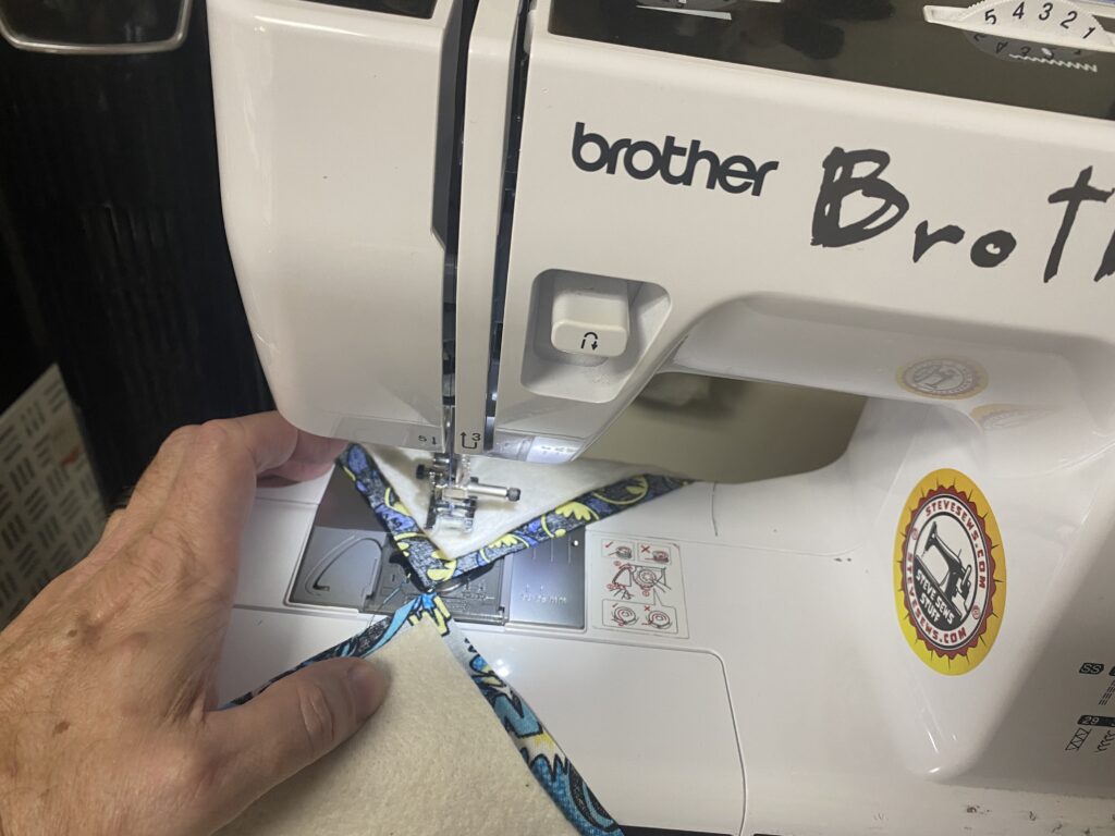 Chain Stitch is a great way to sew multiple projects using the same colored thread so you don’t waist thread. ​