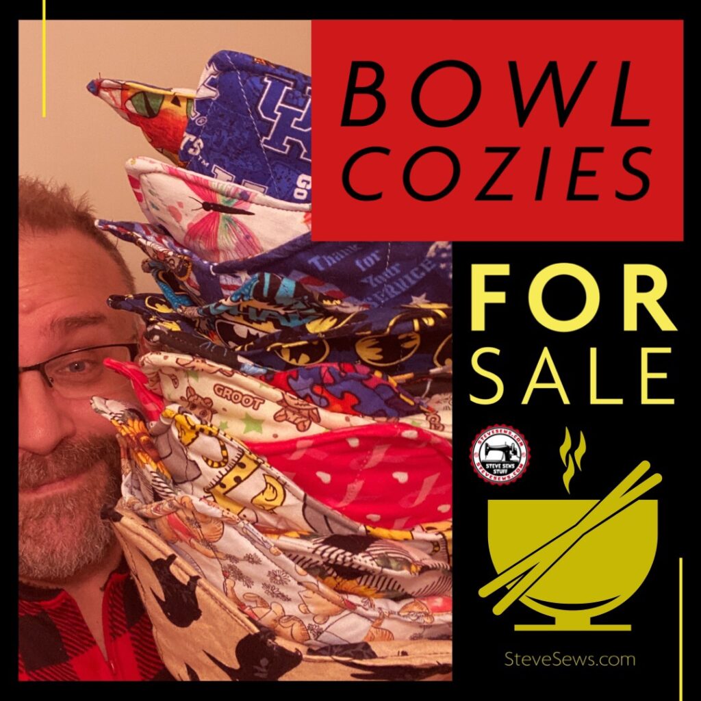 Bowl Cozies for sale - here is a list of the bowl cozies that I sew and sell. #bowlcozy #bowl cozies
