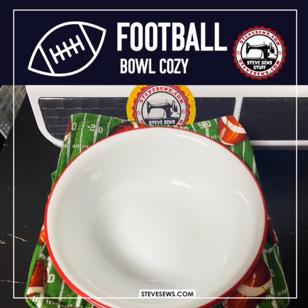 Football Bowl Cozy is a bowl cozy with footballs and a football field on it. #Football #BowlCozy