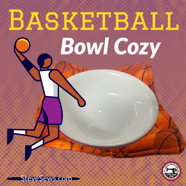 Basketball Bowl Cozy - this is a bowl cozy with basketballs on it. #Basketball
